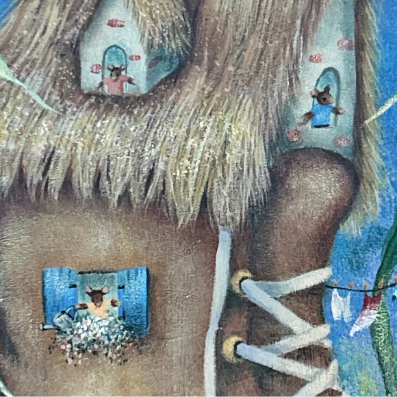 Adorable Old Woman Who Lived In a Shoe Nursery Rhyme Painting - Picture 9 of 13